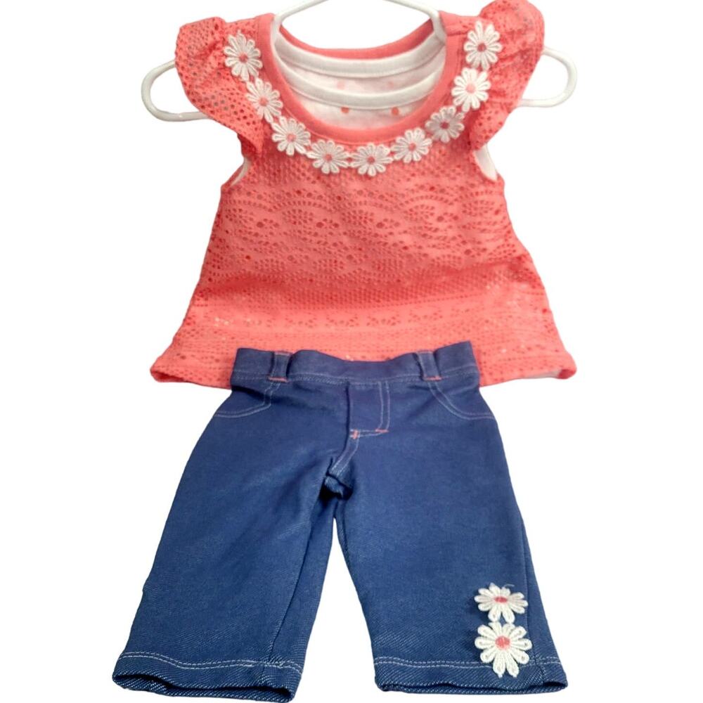 Nannette Baby Girl's 2‎ Piece Crochet Capri Set Size 12mo NWOT